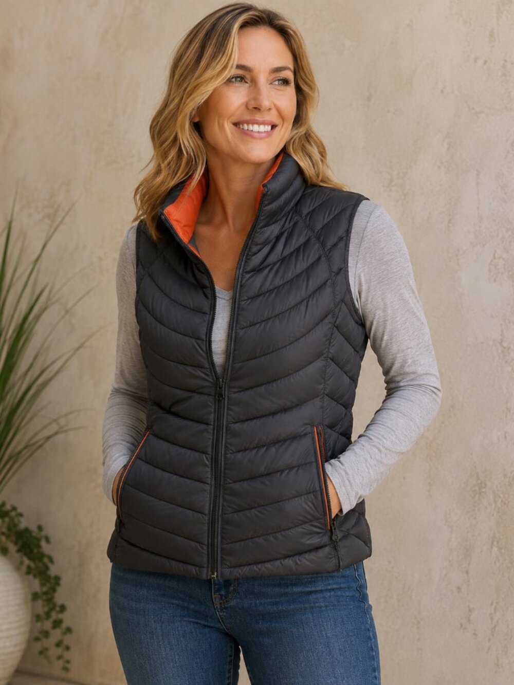 Bernardo Bright Orange Goose Down Puffer Jacket